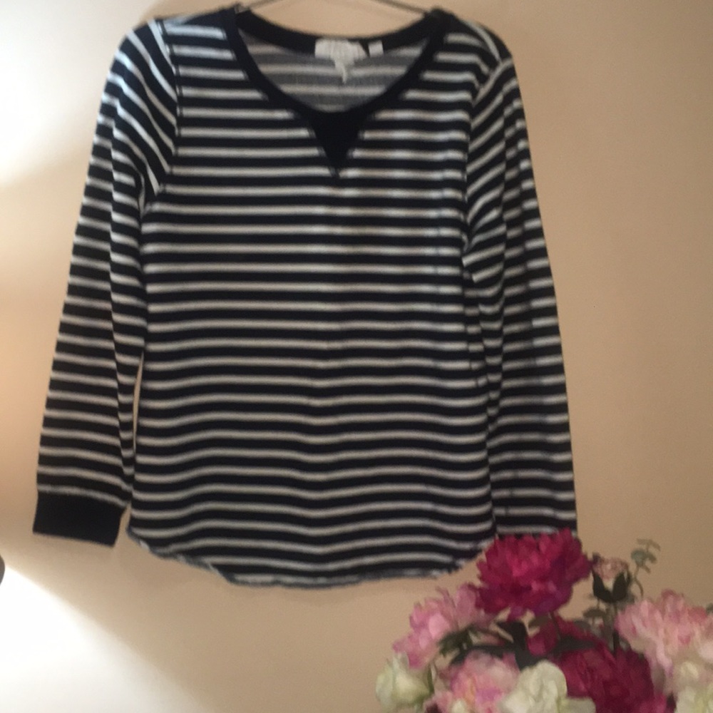 H&M Navy and white striped Sweatshirt.